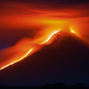 Lava flows from Mayon Volcano in the Philippines as thousands flee to safety