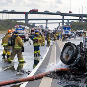 Driver of ruptured gas tanker lost control on off-ramp in leadup to I-95 collapse: report