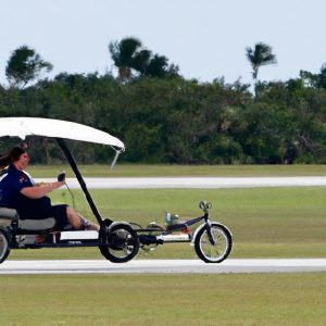Woman allegedly steals Coast Guard tricycle, rides it onto taxiway of busy Florida airport